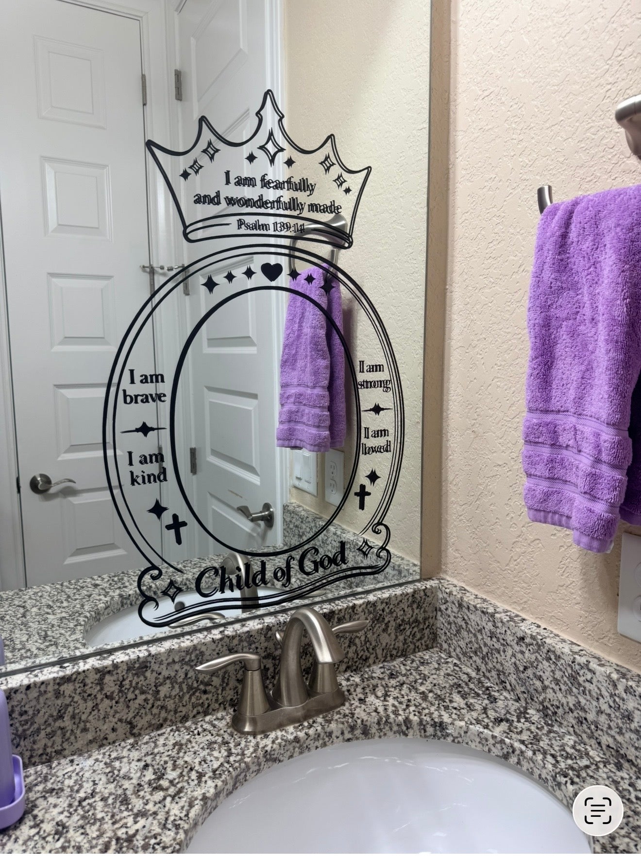 Psalm 139:14 Crown Mirror Decal